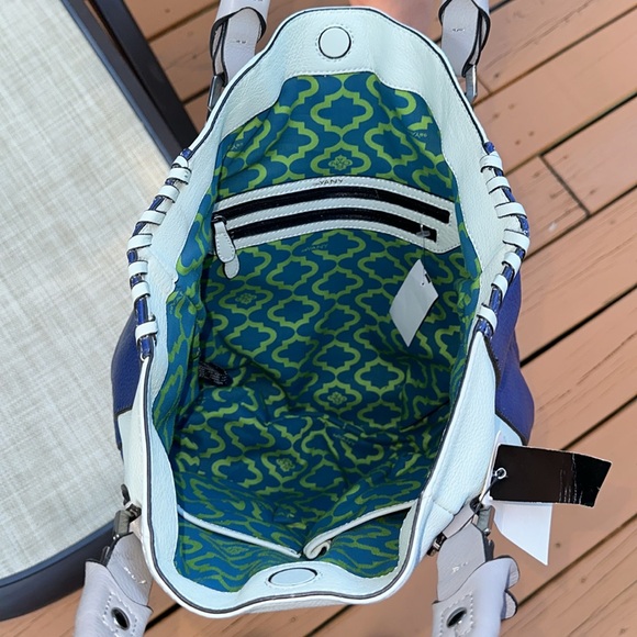 orYANY New Lyssie Braided Leather Tote Shopper Shoulder Handbag BLUE Navy - Picture 16 of 16